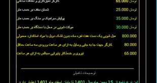 نرخنامه تمیزکاری و نظافت اصفهان